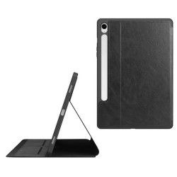 ETUI LEATHER CASE PEN na tablet Samsung Galaxy Tab S9 / Tab S9 FE / Tab S10 FE 11 / 10.9 cali czarne z miejscem na rysik