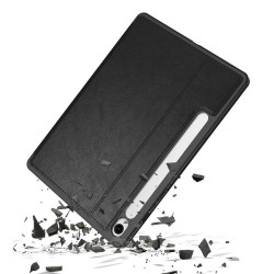 ETUI LEATHER CASE PEN na tablet Samsung Galaxy Tab S9 / Tab S9 FE / Tab S10 FE 11 / 10.9 cali czarne z miejscem na rysik