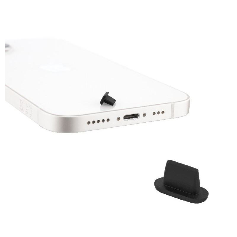 Zatyczka / zaślepka przeciw kurzowi do gniazda ładowania Lightning do iPhone / iPad / AirPods / iPod czarna