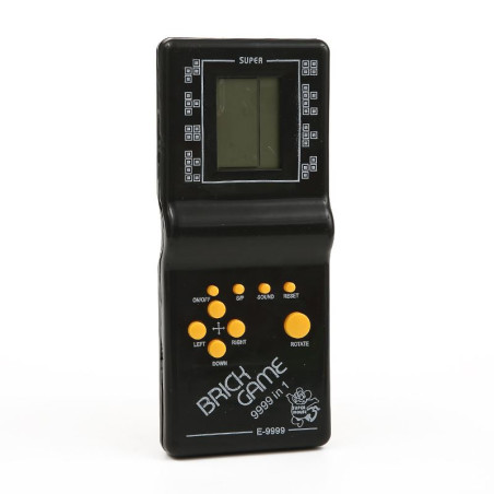 Konsola retro przenośna z 12 grami Tetris - mini elektroniczna zabawa dla dzieci czarna
