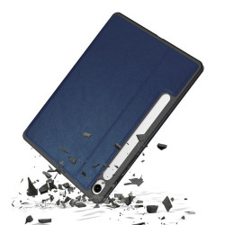 ETUI LEATHER CASE PEN na tablet Samsung Galaxy Tab S9 / Tab S9 FE / Tab S10 FE 11 / 10.9 cali granatowe z miejscem na rysik