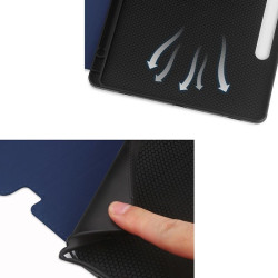 ETUI LEATHER CASE PEN na tablet Samsung Galaxy Tab S9 / Tab S9 FE / Tab S10 FE 11 / 10.9 cali granatowe z miejscem na rysik