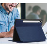 ETUI LEATHER CASE PEN na tablet Samsung Galaxy Tab S9 / Tab S9 FE / Tab S10 FE 11 / 10.9 cali granatowe z miejscem na rysik