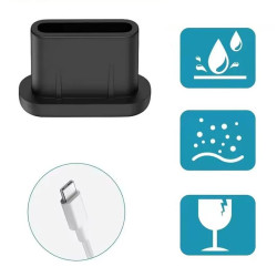 Zaślepka USB C, zatyczka USB C Type-C USBC USB-C czarna, zaślepka portu USB-C, zaślepka do telefonu, zatyczka do USB-C