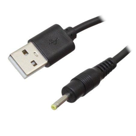 Kabel USB do tableta DC 5V 2A 2.5x0.7mm czarny przewód