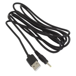 Kabel USB do tableta DC 5V 2A 2.5x0.7mm czarny przewód