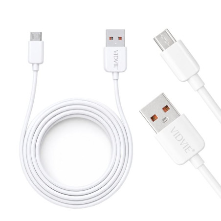 Kabel USB - micro USB 2m biały - ładowanie i dane 2.1A