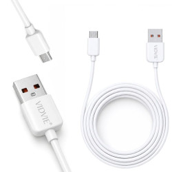 Kabel USB - micro USB 2m biały - ładowanie i dane 2.1A