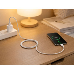 Kabel USB - micro USB 2m biały - ładowanie i dane 2.1A