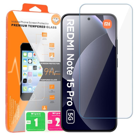 9H SZKŁO hartowane na telefon Xiaomi Redmi Note 15 Pro 5G 25080RABDG pomarańczowe opakowanie