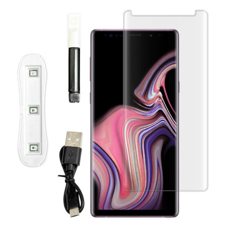 9H SZKŁO hartowane na telefon Samsung Galaxy Note 9 / 8 UV + lampa bezbarwne