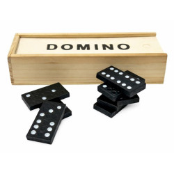 Domino drewniane układanka dla dzieci w pudełku 28 elementów | Gra logiczna
