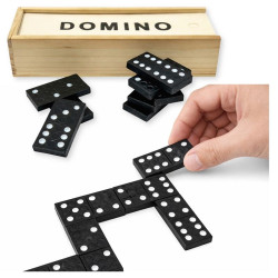 Domino drewniane układanka dla dzieci w pudełku 28 elementów | Gra logiczna