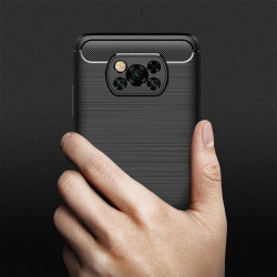 Etui Bumper Carbon Lux na telefon Xiaomi POCO X3 NFC / Pro czarne