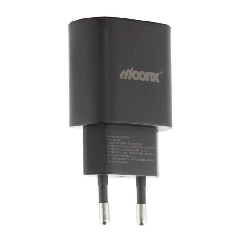 Ładowarka USB-C PD 25W outdoor camping podróże do telefonów tabletów laptopów powerbanków lato MC06 czarna