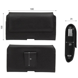 Etui Kabura skórzana A2E CRAZY 3D XXXL na telefon do paska czarny groszek