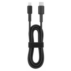 Kabel PD USB-C / Lightning Apple iPhone Nylon 1m czarny przewód wspierający szybkie ładowanie