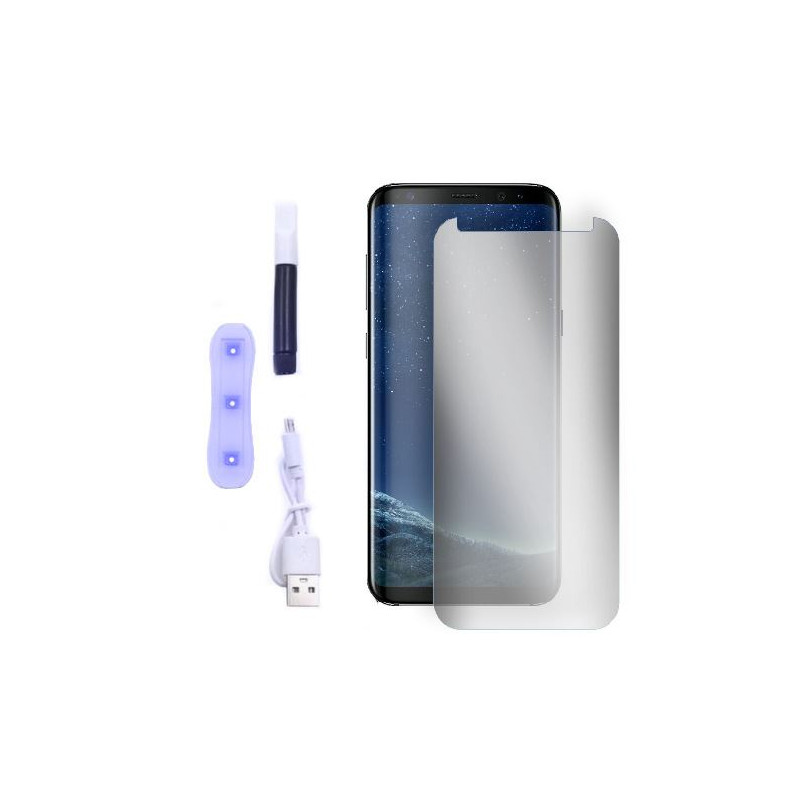 9H SZKŁO hartowane na telefon Samsung Galaxy S8 / S9 UV + lampa bezbarwne