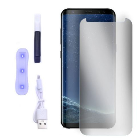 9H SZKŁO hartowane na telefon Samsung Galaxy S8 / S9 UV + lampa bezbarwne