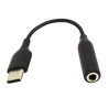 Adapter audio jack 3.5mm na USB-C z DAC HF digital przejściówka czarna
