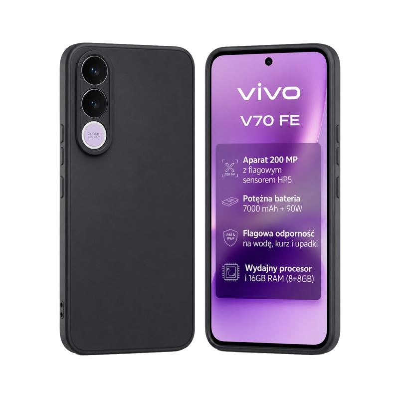 Etui Jelly Case na telefon Vivo V70 FE 5G czarne matowe