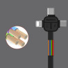 Kabel PC 3w1 iPhone Lightning - micro USB - USB-C REMAX LESU przewód biały