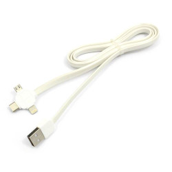 Kabel PC 3w1 iPhone Lightning - micro USB - USB-C REMAX LESU przewód biały