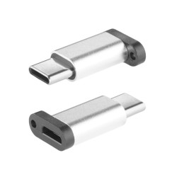 Adapter micro USB na USB-C 3.1 | Przejściówka srebrna