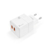 Ładowarka sieciowa U63 USB TYP C USB-C x 2 PD Power Delivery 35W QC Quick Charge 3.0 GaN biała Reverse