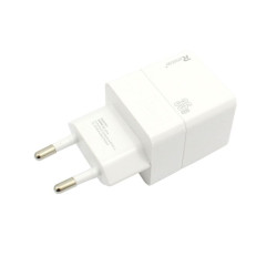 Ładowarka sieciowa U63 USB TYP C USB-C x 2 PD Power Delivery 35W QC Quick Charge 3.0 GaN biała Reverse