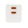 Ładowarka sieciowa U63 USB TYP C USB-C x 2 PD Power Delivery 35W QC Quick Charge 3.0 GaN biała Reverse