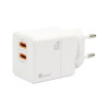 Ładowarka sieciowa U63 USB TYP C USB-C x 2 PD Power Delivery 35W QC Quick Charge 3.0 GaN biała Reverse
