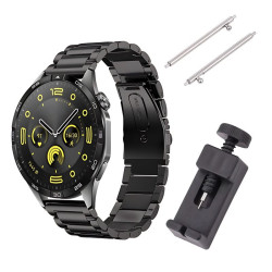 Pasek Bransoleta Opaska do smartwatch Huawei Watch 46mm / Samsung Galaxy Watch 3 / Gear S3 Frontier czarna zestaw