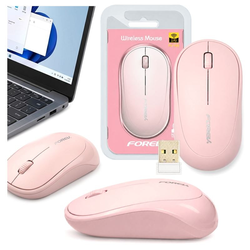 Myszka bezprzewodowa różowa FV-185 do laptopa