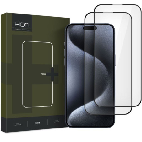 9H SZKŁO hartowane na telefon Apple iPhone 16 A3287 HOFI GLASS PRO+ 2szt czarne