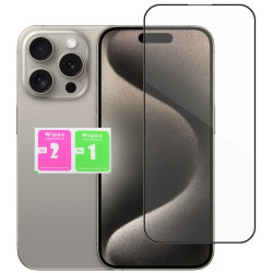 9H SZKŁO hartowane na telefon Apple iPhone 15 A3090 / 15 Pro A3102 / 16 A3287 FULL 5D