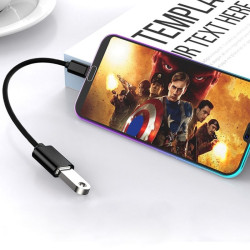 Adapter przejściówka USB Typ C USB-C HOST / USB USB-A na kablu OTG czarny