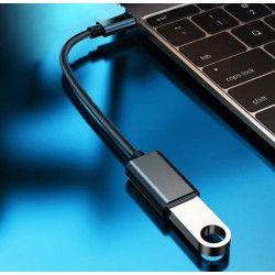 Adapter przejściówka USB Typ C USB-C HOST / USB USB-A na kablu OTG czarny