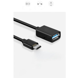 Adapter przejściówka USB Typ C USB-C HOST / USB USB-A na kablu OTG czarny