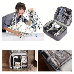 Organizer na kable saszetka podróżna etui torba do akcesoriów elektronicznych 25x18,5cm