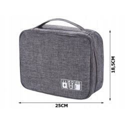 Organizer na kable saszetka podróżna etui torba do akcesoriów elektronicznych 25x18,5cm