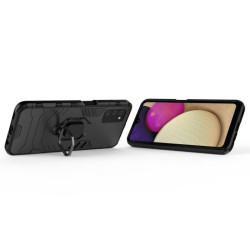 ETUI PANCERNE RING ARMOR na telefon Samsung Galaxy A03s A037 czarne