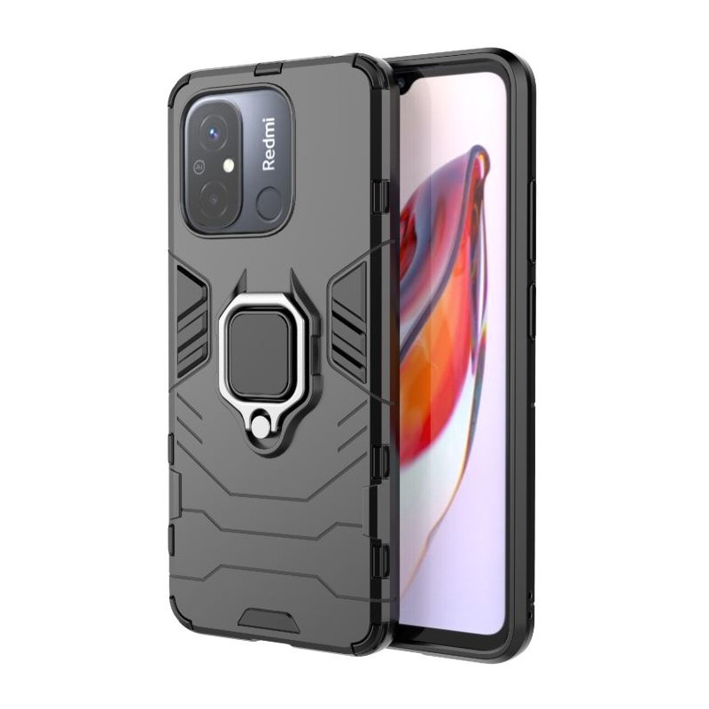 Etui pancerne Ring Armor na telefon Xiaomi Redmi 12C / 11A czarne