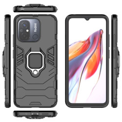 Etui pancerne Ring Armor na telefon Xiaomi Redmi 12C / 11A czarne