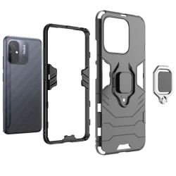 Etui pancerne Ring Armor na telefon Xiaomi Redmi 12C / 11A czarne