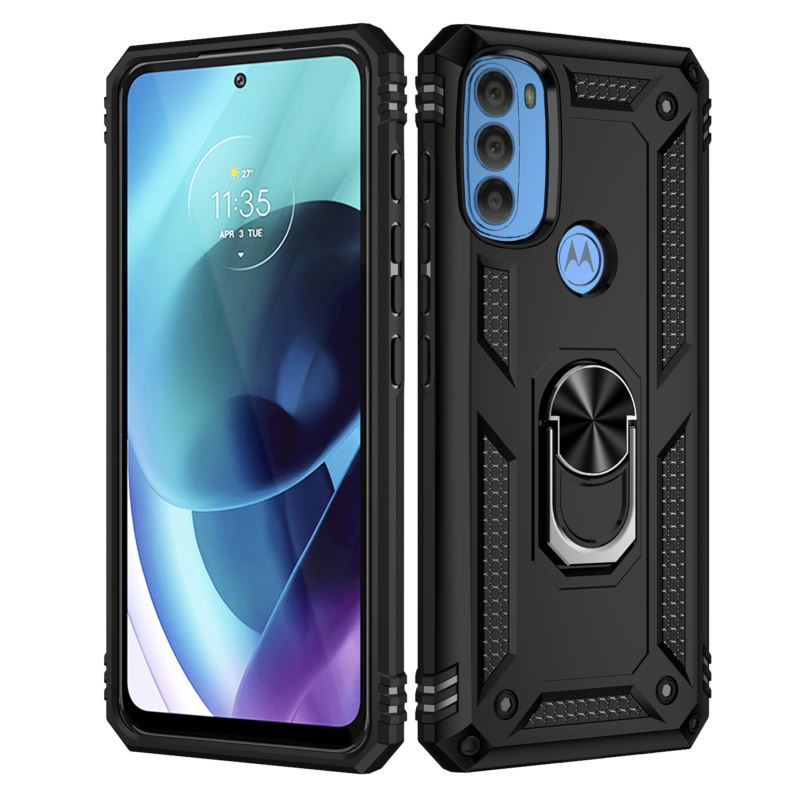ETUI PANCERNE RING CASE na telefon motorola moto g71 5G czarne