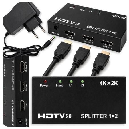 Aktywny splitter HDMI 4K Full HD na 2 odbiorniki