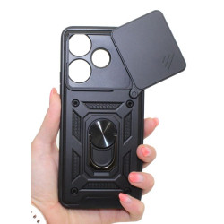 Etui Pancerne CAMSHIELD Ring na telefon Xiaomi Redmi 13 4G / 5G czarne