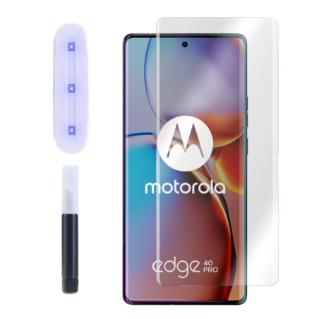 9H SZKŁO hartowane na telefon motorola edge 40 pro 5G UV + lampa
