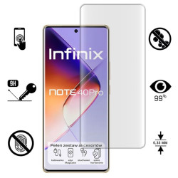 9H SZKŁO hartowane na telefon Infinix NOTE 40 Pro 4G LTE X6850 UV + lampa